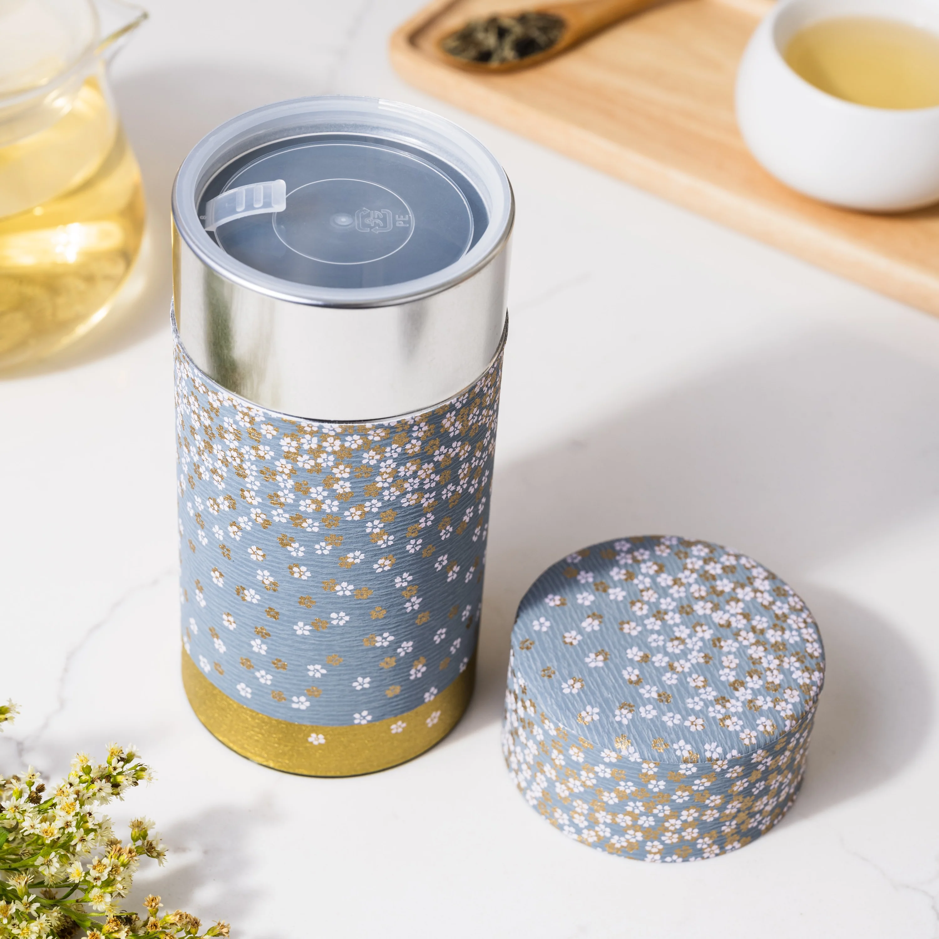 Japanese Tea Tin — Gold Sakura - Image 4