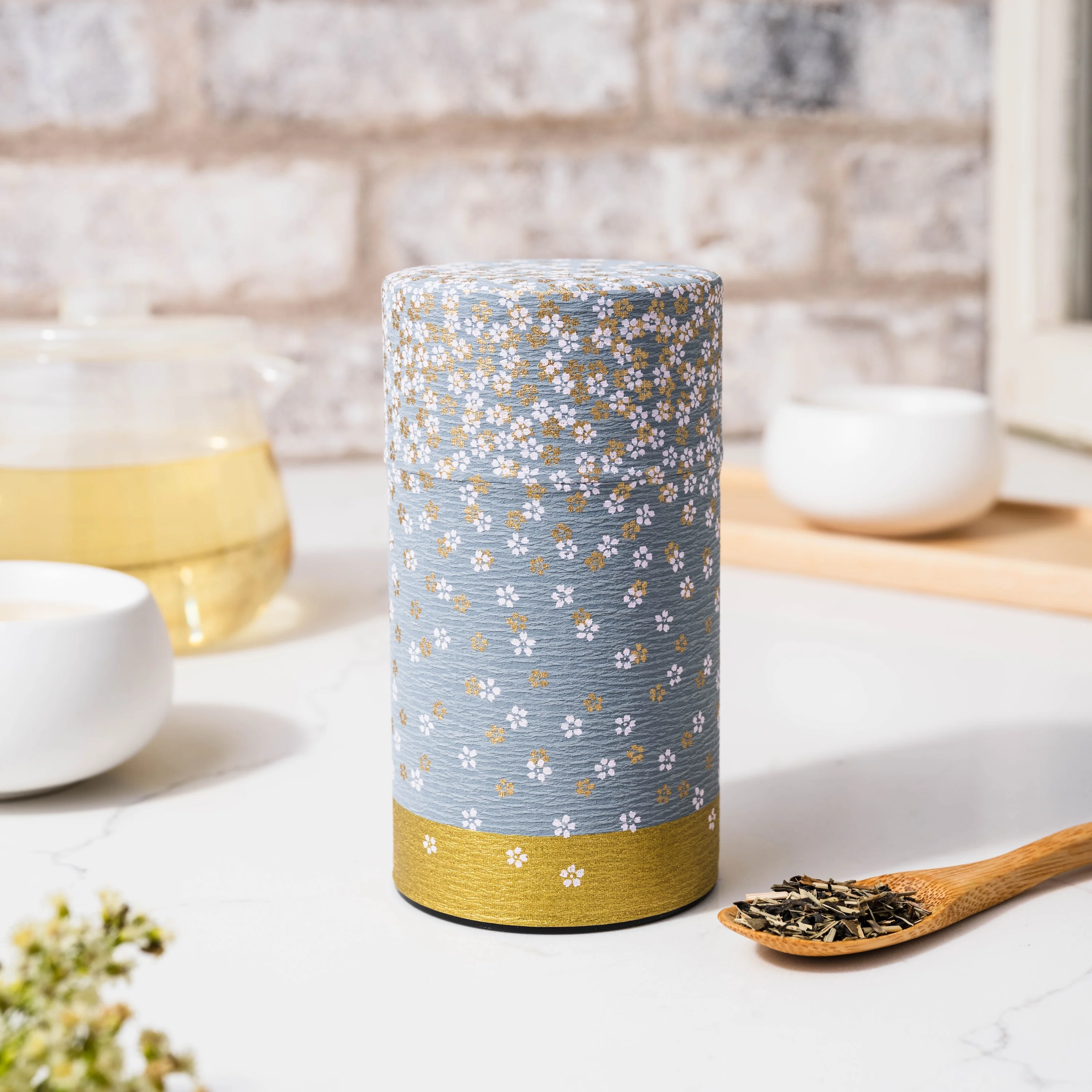 Japanese Tea Tin — Gold Sakura - Image 5